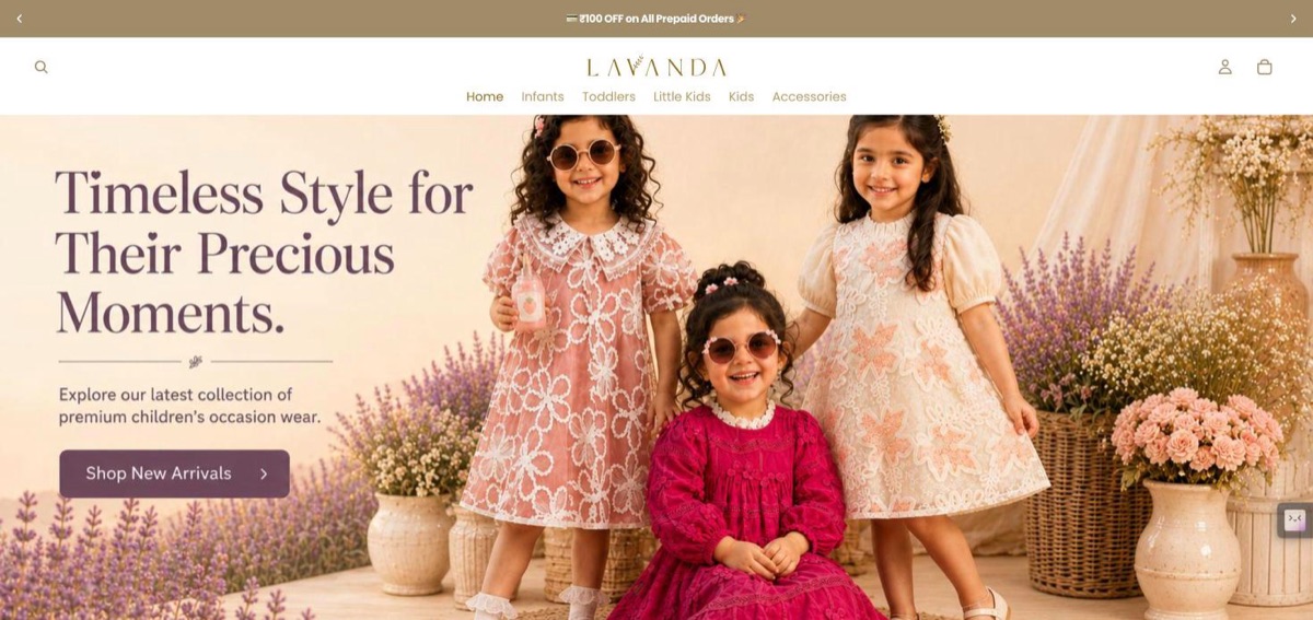 Lavanda Style store: children's occasion wear, shop by age group